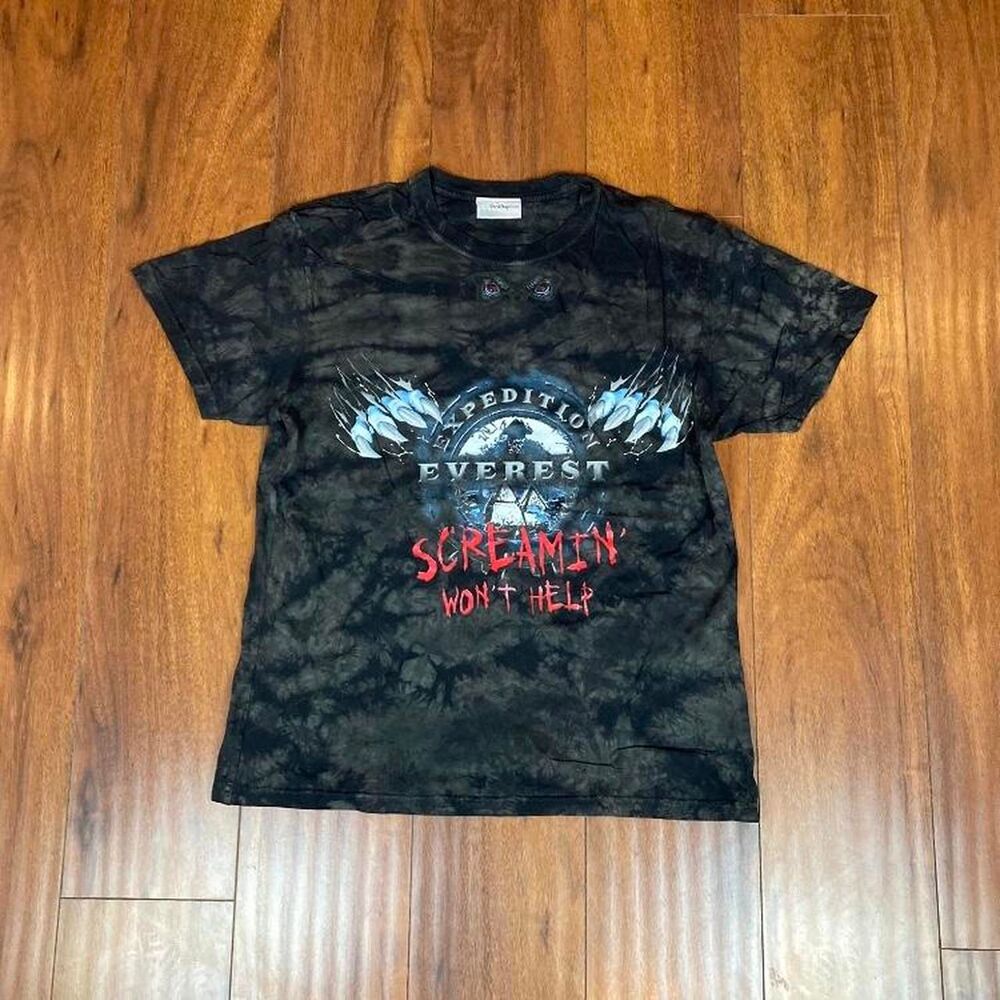 Vintage Walt Disney World Expedition Everest ‘Screamin Won’t Help’ Black T-Shirt